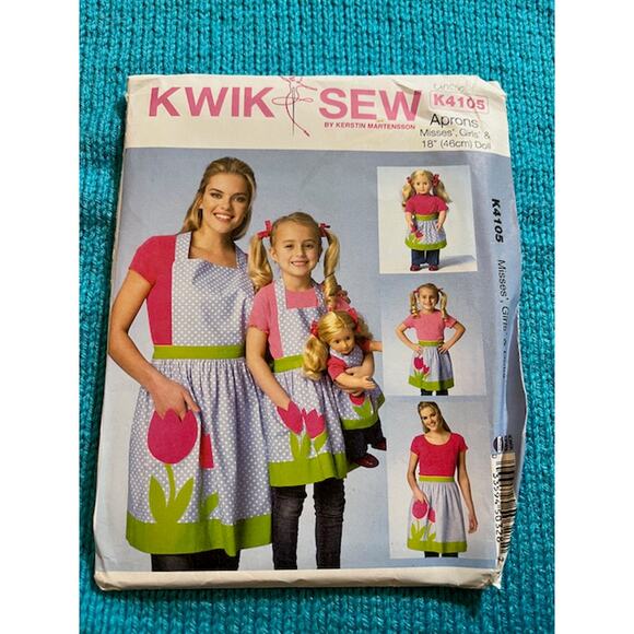 Kwik sew 4105 womens girls 18" doll apron pattern - Picture 1 of 5